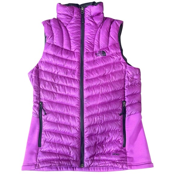 The North Face Puffer Vest Womens Size S 700 Fill Nuptse Down Purple Lightweight - Picture 7 of 14